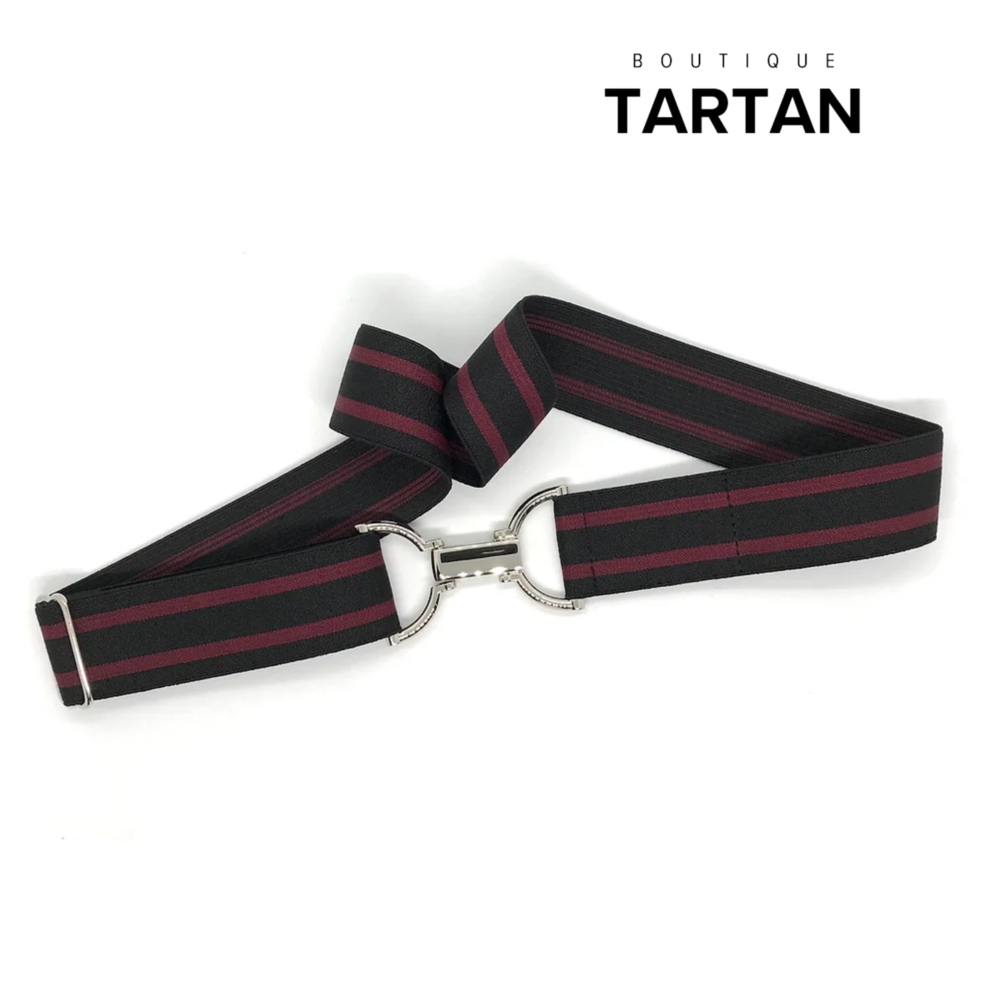 1.5" Stripe Burgundy / Black